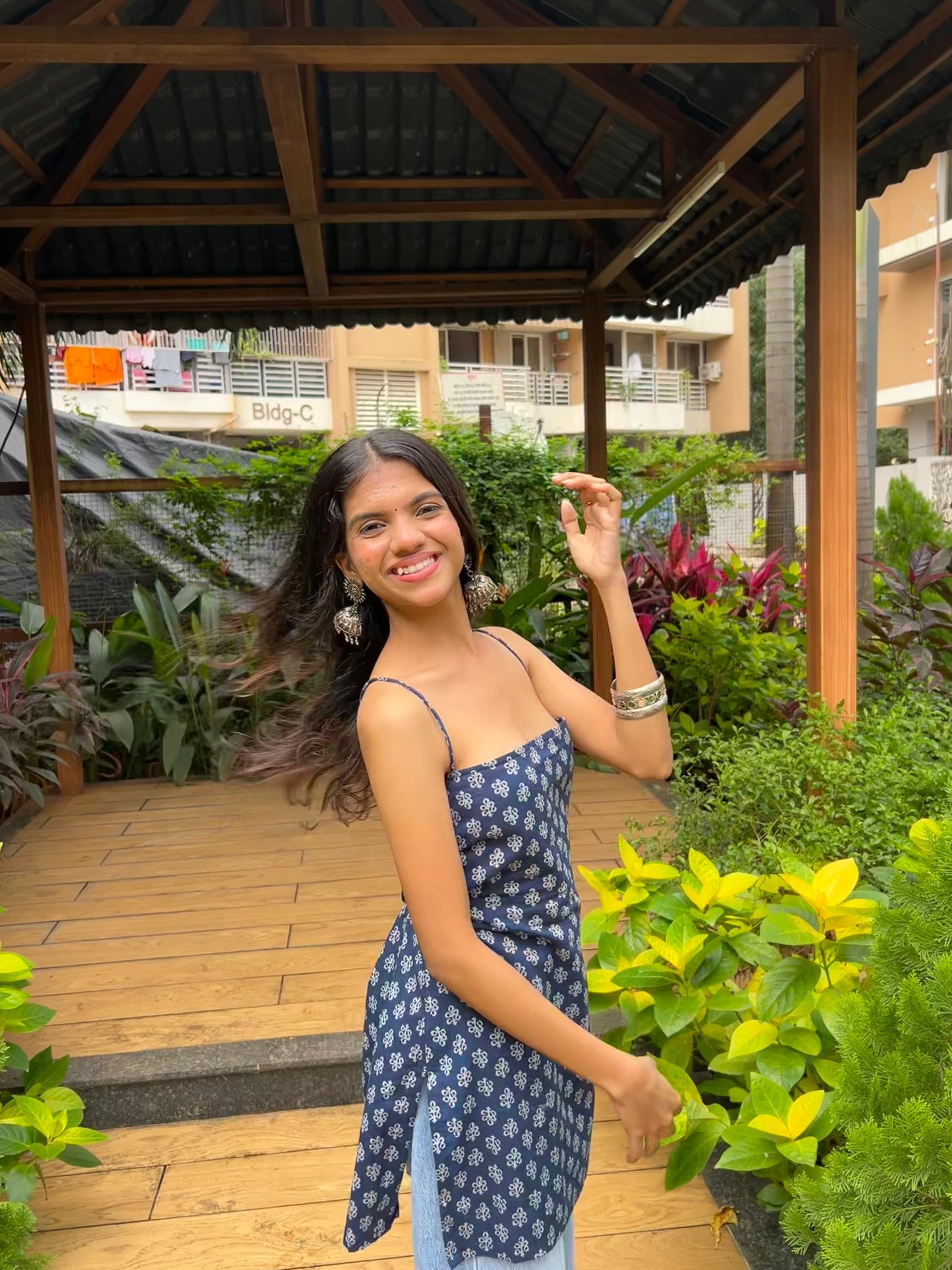 Noor Indigo Tie-Back Kurti