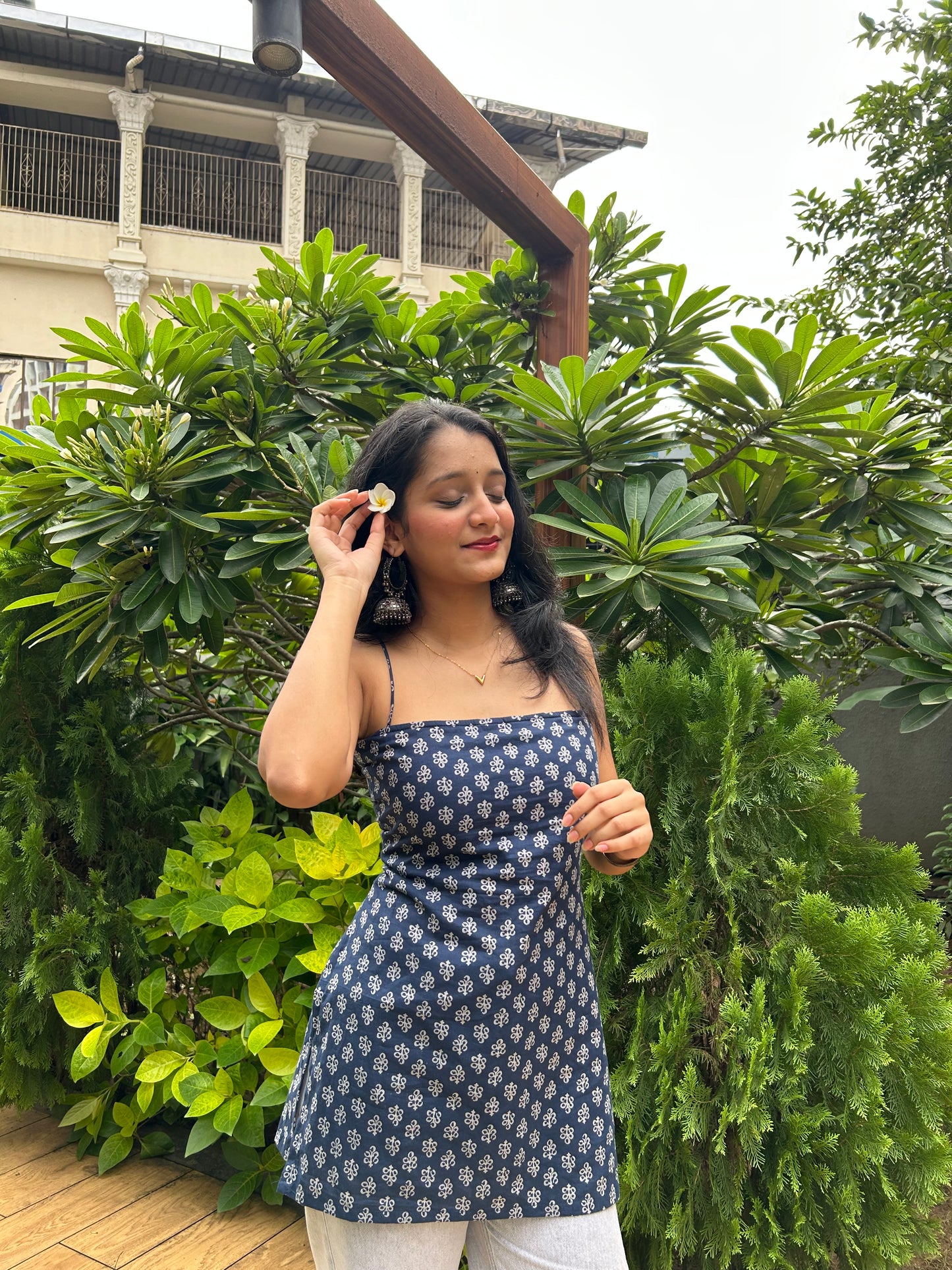 Noor Indigo Tie-Back Kurti